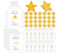 30 Sets Employee of The Month Star Pin Badge Bulk Thank You Cards You Are Awesome Staff Appreciation Gifts for A Positive Team Work End of Term Gifts for Children Leaving Favors for Colleagues Women
