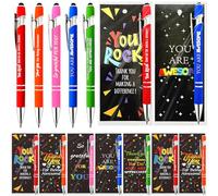 30 Sets Employee Team Appreciation Gifts Pens Bulk Staff Thank You Gifts with Bookmarks Social Coworkers Favors Items Black Ink Ballpoint Pen Inspirational for Collegue Party Guests Her Him Friends