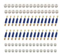 30 Sets Furniture Hardware Fixing Screws Set Ø15mm Eccentric Cam，M6x40mm Fitting Dowels with Pre-Inserted Nuts for Wardrobe/Cabinet/Drawer/Dresser(Blue)