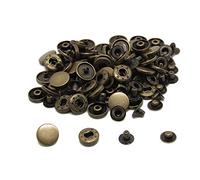 30 Sets Heavy Duty Poppers Snap Fasteners Press Stud Rivet Sewing Leather Craft Clothing (15mm, Antique Brass)