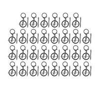 30 Sets Keychain Rings Kit, Metal Key Chain Making Kit with Chains and Jump Rings, Bulk Keychain Hardware for DIY Jewelry Crafts and Pendant Projects (Silver Black)