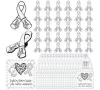 30 Sets Lung Cancer Awareness White Ribbon Pin Lung Cancer Brooches Enamel lapel Pins Bone Support Gifts Cancer Prevention Awareness Badge for Men Women Survivor Gift Social Public Charity Event