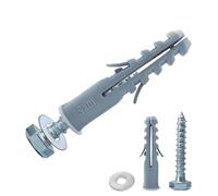 30 Sets M10x50mm Heavy Duty Masonry Brick Wall Plugs and Screws Bolts Anchors, Concrete Screws with Washers & Wall Plugs, Plasterboard Fixings for TV Bracket, Dry Wall, Shelves, Water Heater Mounting