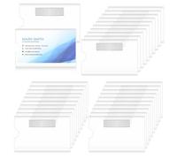 30 Sets Magnetic Name Badges, 90 x 54 mm Clear Acrylic Name Tag Holders with Strong Magnetic Backing, Reusable Horizontal ID Card Badges for Suits, Office & Events, No Pins No Clothing Damage