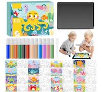 30 Sets Ocean Animal Sand Art Kits - Sand Painting Pictures DIY Ocean Craft Colored Sands Art Painting Cards Frame Kit Set Coloring Craft Kits for Arts Crafts Fun Home Activities School Class Rewards