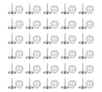 30 Sets Pearl Buttons, 10mm No Sew Button Brooch Pins for Clothes, Decorative Pearl Push Pins for Women, Vintage White Buttons for DIY Craft Shirt Blouse