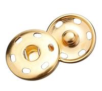30 Sets Press Studs for Clothing, Gold Buttons, Metal Sew-On Snap Fasteners, Poppers Fasteners, Brass Snap Button Press Studs Buttons for Clothing & DIY Craft Projects (Gold, 15mm)