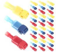 30 Sets Quick Splice Wire Terminals T Tap Connectors Kit for Wiring | Copper PVC Build, Solder Free and Fully Insulated, for Automotive Technicians, Home Electricians