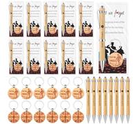 30 Sets Remembrance Day Gifts Bulk Lest We Forget Poppy Keychains Patriotic Wood Ballpoint Pens Memorial Cards Appreciation Favors for Colleagues Teacher Nurses Volunteer Military Soldier