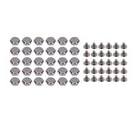 30 Sets Rivet and Screw, Zinc Alloy Hollow Hex Head Rivets 8mm with 6mm Crossed Iron Screws for Leather Crafts Bag Decoration - Durable Rustproof Material, Easy Installation for (Gray)