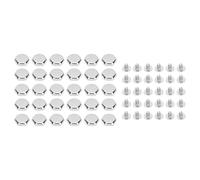 30 Sets Rivet and Screw, Zinc Alloy Hollow Hex Head Rivets 8mm with 6mm Crossed Iron Screws for Leather Crafts Bag Decoration - Durable Rustproof Material, Easy Installation for (Silver)