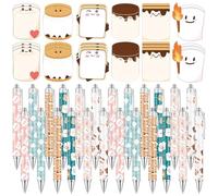 30 Sets S'More Marshmallow Appreciation Gifts Bulk 30 Inspirational Marshmallow Ballpoint Pens 30 S'Mores Sticky Notes Pads Employee Appreciation Gifts for Students Teacher Team Classroom Rewards