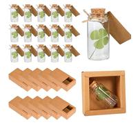 30 Sets St Patricks Day Gifts Bulk Mini Bottle Favor Set with Tags and Twine 4-Leaf Clover Decorations Kraft Gift Boxes Lucky St Patricks Irish Favor Accessories for Friends Employee Coworkers Gifts