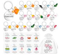 30 Sets Thank You Gift Bulk Employee Appreciation Gifts Inspirational Keychains Thank You Greeting Card Emotional Support Positive Keyring Leaving Gift for Colleagues Staff Teacher Nurse Team