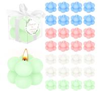 30 Sets Wedding Favors Gift for Guest, 1.6" Small Bubble Candles Bulk with Greeting Card Ribbon Box Aesthetic Mini Scented Candles Party Favors Thank You Guest Gifts for Bridal Shower Party