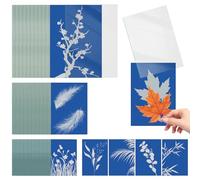 30 Sheet Cyanotype Printing Paper Kit, A4/A5/A6 High Sensitive Sun Print Paper, Solar Art Printing Paper with Acrylic Panel Instruction, Nature Print Paper for DIY Project Craft Kids