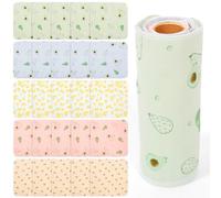 30 Sheet Reusable Kitchen Roll, 10'' Paperless Towels Paper Roll on a Tube, Washable Cotton Cleaning Cloths, Eco-Friendly Zero Waste Paper Towel Alternative for Home & Kitchen Wiping(Set A)