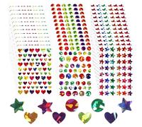 30 Sheets/1710 Pcs Holographic Star Stickers, Sparkly Small Heart and Circle Dots Stickers for Kids Reward Mini Reward Sticker for School Classroom Student Teacher Supplies