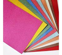 30 Sheets A4 Glitter Craft Paper, 20 Colors A4 Shiny Craft Paper 250gsm for Holiday Crafts, DIY Projects, Gift Wrapping, Scrapbooking and Decorations