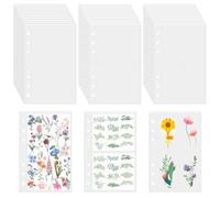 30 Sheets A5 Binder Pockets, 1/2/4 Pocket Clear Binder Sleeves Double Sided Plastic Card Sleeves Binders Sheets for 6 Ring Insert Sleeve Refill for Trading Card, Photocard and Postcards