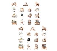 30 Sheets Coffee Girl Character Sticker Scrapbooking Sticker Laptop Decal Coffee House Series Decorative