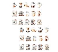 30 Sheets Coffee House Series Decorative Sticker Laptop Sticker Coffee Girl Character Scrapbooking Decal