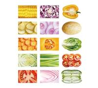 30 Sheets Colorful Food Vegetable Themed Planner Journal Multifunctional Sticker Paper for Scrapbooking Cards Making Crafts