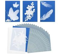 30 Sheets Cyanotype Paper,Sun Print Paper,High Sensitive Solar Activated Printing Sunprint Art for Kids Adults Arts Crafts DIY Projects (A6,with Blueprint Folder)