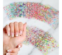 30 Sheets Flower Nail Stickers - 3D Self Adhesive Colorful Daisy Nail Stickers for Women & Girls