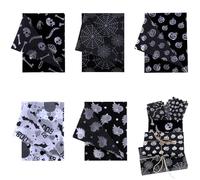 30 Sheets Halloween Packaging Tissue Papers, 13.8x19.7 Inch 5 Styles Gift Wrapping Paper Pumpkins Ghosts Skulls Bats Spider Web Print for Halloween Party Decoration DIY Craft Supplies