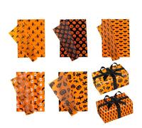 30 Sheets Halloween Tissue Paper, 13.8x19.7in Wrapping Paper Pumpkins Ghosts Skulls Bats Spider Web Printed 5 Styles Packaging Gifts for Halloween Party Decoration Supplies (Set 4)