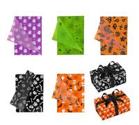 30 Sheets Halloween Tissue Paper, 13.8x19.7in Wrapping Paper Pumpkins Ghosts Skulls Bats Spider Web Printed 5 Styles Packaging Gifts for Halloween Party Decoration Supplies (Set 5)