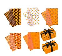 30 Sheets Halloween Tissue Paper, 13.8x19.7in Wrapping Paper Pumpkins Ghosts Skulls Bats Spider Web Printed 5 Styles Packaging Gifts for Halloween Party Decoration Supplies (Set 3)