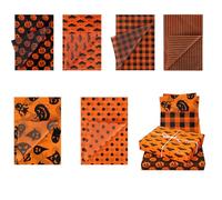 30 Sheets Halloween Tissue Paper, 14x20in Orange and Black Pumpkins Ghosts Dot Print Gift Wrapping & Packaging Paper for Halloween Party Favors Art Decorations DIY Crafts, 6 Designs