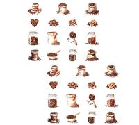 30 Sheets Laptop Sticker Craft Decal Coffee House Series Decorative Sticker Scrapbooking for Journaling Bottle