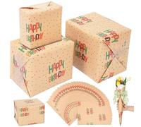 30 Sheets Recyclable Birthday Gift Wrap, Colorful Present Wrapping Paper, Eco Premium Gift Wrap with Cute Pattern Design for Book Toy Cosmetic Flower for Boy Men Girl Women(colour-Style 1-30 sheets)