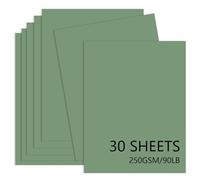 30 Sheets Sage Green Cardstock 8.5'' x 11'', 250gsm/92lb Heavyweight Cover Cardstock Paper, Thick and Smooth Card Stock Perfect for Invitations, Menus, Crafts, DIY Cards, Arts and Crafts
