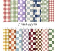 30 Sheets Scrapbook Paper Supplies, 7.9x5.5 Inch Inch Single Sided Multiple Grid Patterns Craft Paper for Scrapbook Albums Greeting Cards Gift Tags Photo Books Decor Origami DIY Crafts