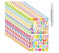 30 Sheets Self Adhesive Vinyl Letter Stickers for Scrapbooking with Tweezers Alphabet Number Stickers Small Vinyl Letters Numbers Kit for DIY Art Craft, Scrapbook, Greeting Cards, Envelope Multicolor
