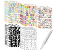30 Sheets Self Adhesive Vinyl Letter Stickers for Scrapbooking with Tweezers Alphabet Number Stickers Small Vinyl Letters Numbers Kit for DIY Art Craft, Scrapbook, Greeting Cards, Envelope
