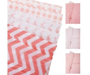 30 Sheets Shiny Pink Tissue Paper, 35x50cm Easter Set, Pink Gold Polka Dots, 3 Styles Decorative Art, Star Wave Tissue Paper for DIY Weddings Birthday Party
