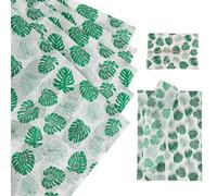 30 Sheets Tissue Paper, 19.68x13.78in Wrapping Paper Green Hawaiian Leaf Pattern Decorative Gift Stitch Greenery Wrapping Paper Sheets for Christmas Wedding Birthday Party Crafts Packing