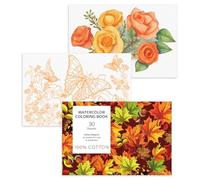 30 Sheets Watercolor Coloring Book, A5 (8.3 x 5.8) Watercolor Workbook, 140 lb/300 GSM Flower Water Color Book for Adults, Creative Art Craft Gift for Beginners