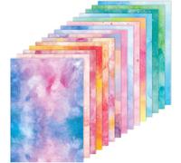 30 Sheets Watercolor Scrapbook Paper, A5 Size Assorted Pink Blue Gradient Watercolor Print Cardstock Paper for Birthday Art Craft Baby Shower Party Supplies, 20 x 14 cm (A)