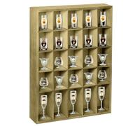 30 Shot Glass Display Case for Wall，Rustic Wood Shot Glasses Display Case,Collection Display Rack Freestanding17'' X 12''-3'' X 2'' ( Retro Green, 1pcs )