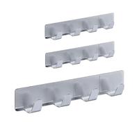 30 Shower Hooks Strips Set Silver Stainless Steel Towel Holder Bathroom Kitchen