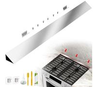 30" Slide-in Range Rear Filler Kit W10113901A, Stove Gap Universal Triangular Filler Strip, Top Trim Kit Between Stove and Wall for Whirlpool & Most Brand, Durable Aluminum Silver