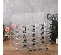 30-Slot Wall-Mounted Acrylic Cell Phone Locker Box with Locks & Keys - Clear Storage Cabinet for Classroom, Office, Gym & School - Secure Cell Phone Storage Solution