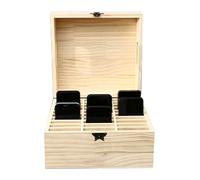 30-Slot Wooden Cell Phone Lock Box with Charging Port & Key Lock - Classroom Holder for Schools Offices & Exam Use - Secure Storage Solution for Devices