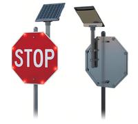 30" Solar Powered LED Blinking Stop Sign,Traffic LED Blinking Street Red, MUTCD Compliant Aluminum Octagon Road Signs,Easy Install, Reflective,Durable & Waterproof, Day/Night Visibility
